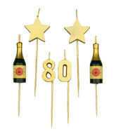Kaarsjes 80 Jaar Champagne